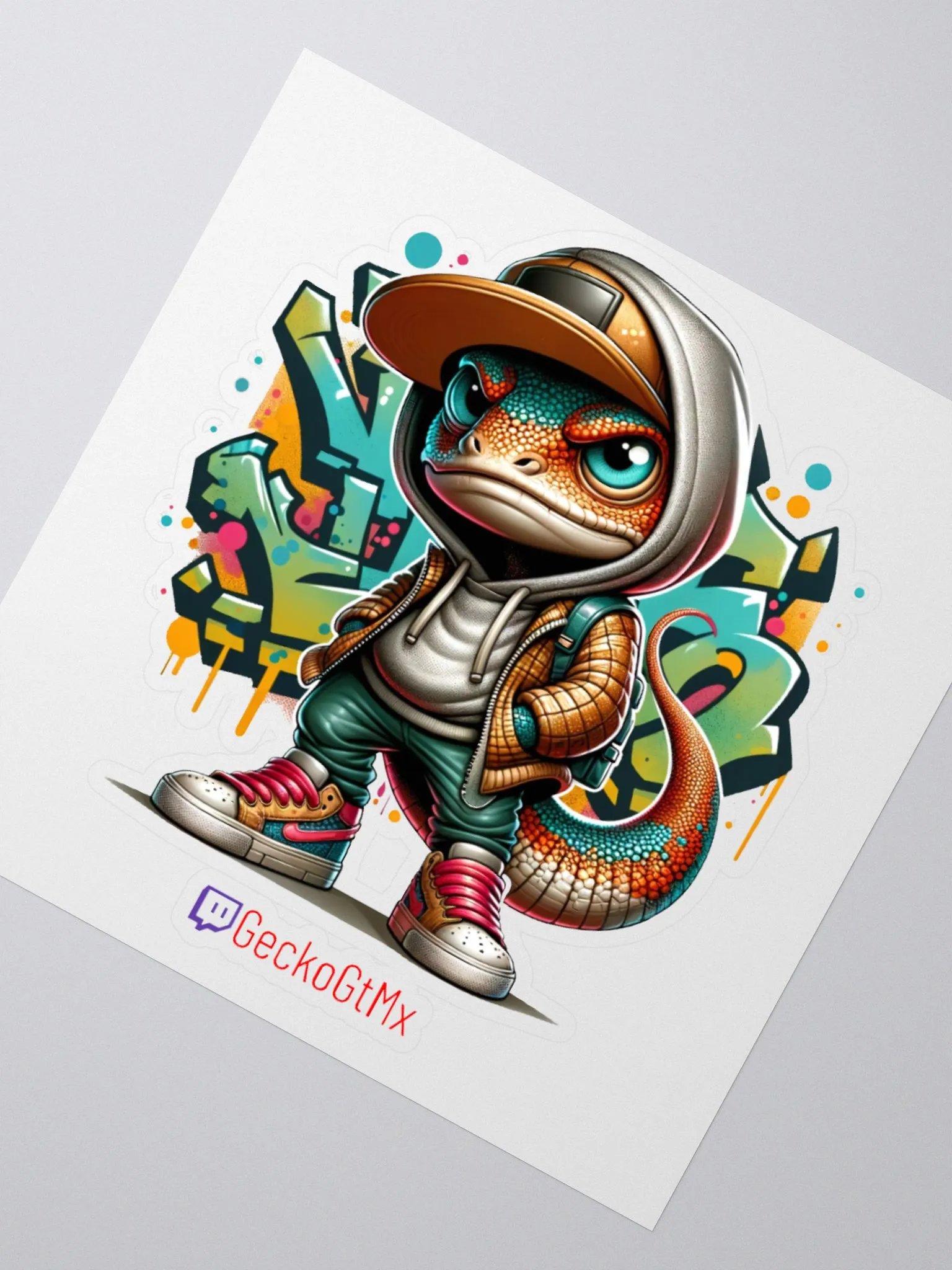 Graffiti Gecko Kiss Cut Stickers product image (5)