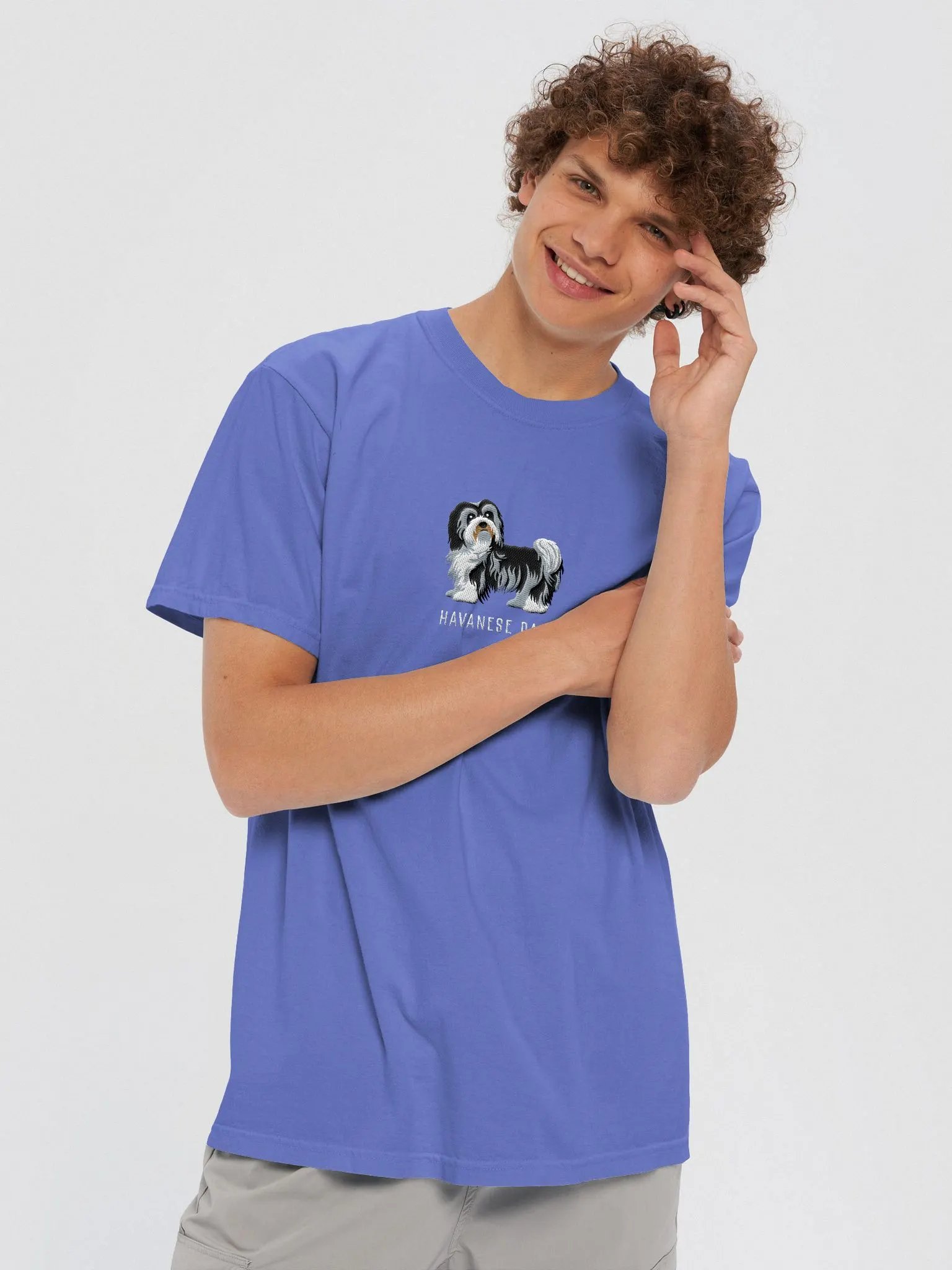 Havanese Day! T-Shirt(Embroidered) of a Havanese(Black & White) product image (8)