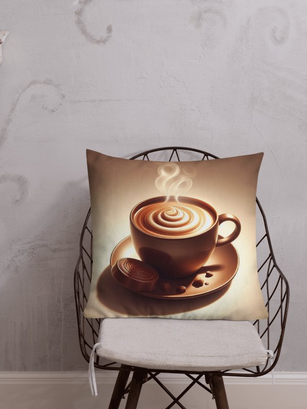 Creamy Delight All-Over Print Pillow | Coffee fuels my brain product image (1)