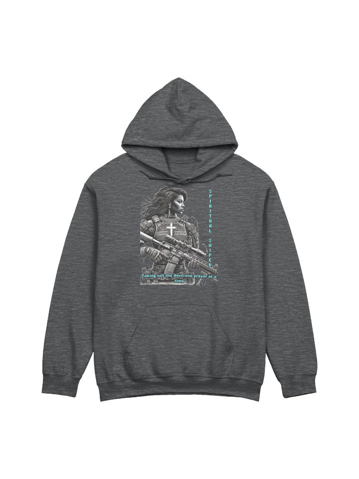 Spiritual Sniper Christian Pullover Hoodie Taking Out the Devil One Prayer at a Time Faith Based Kingdom Warrior Apparel product image (1)