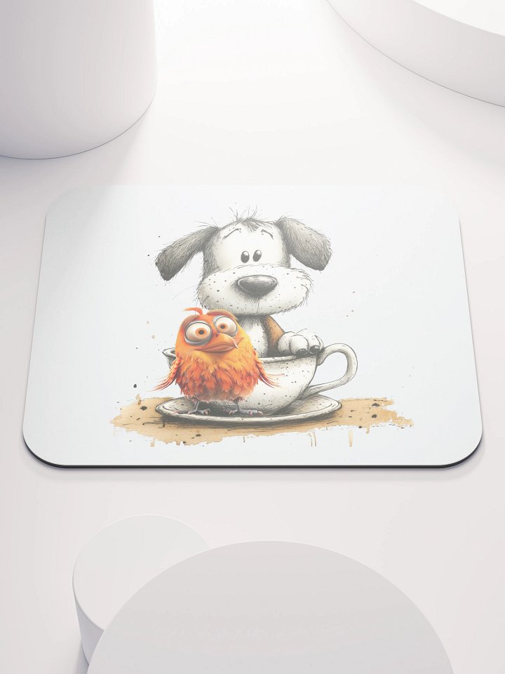 Cute Dog Bird Mouse Pad product image (1)