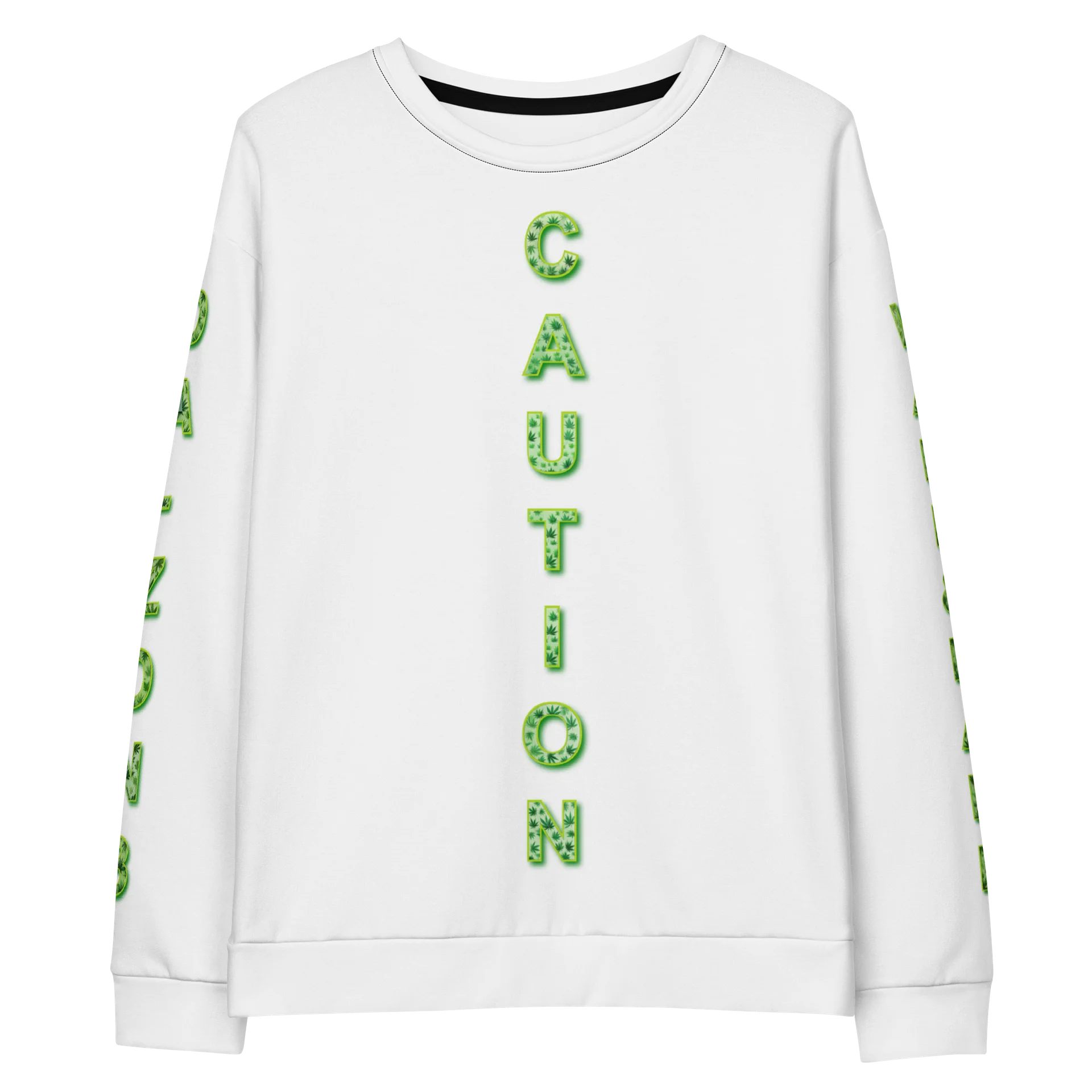Caution Cannabis All-Over Print Sweatshirt product image (1)