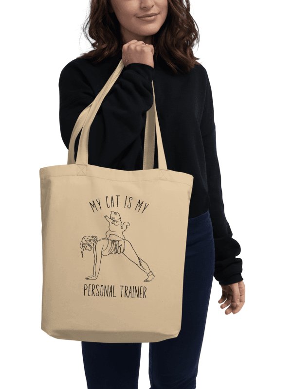 Funny Cute Cat Eco-Friendly Tote Bag - Cat-astrofe averted product image (2)