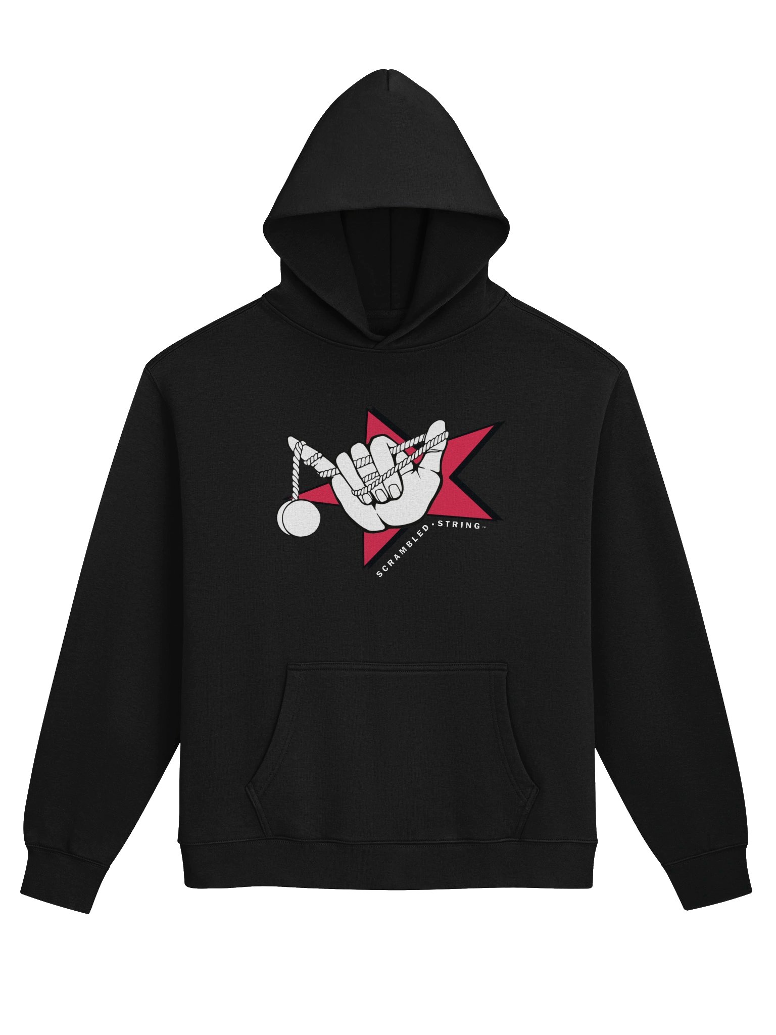 SCRAMBLED STRING RED STAR HOODIE product image (1)