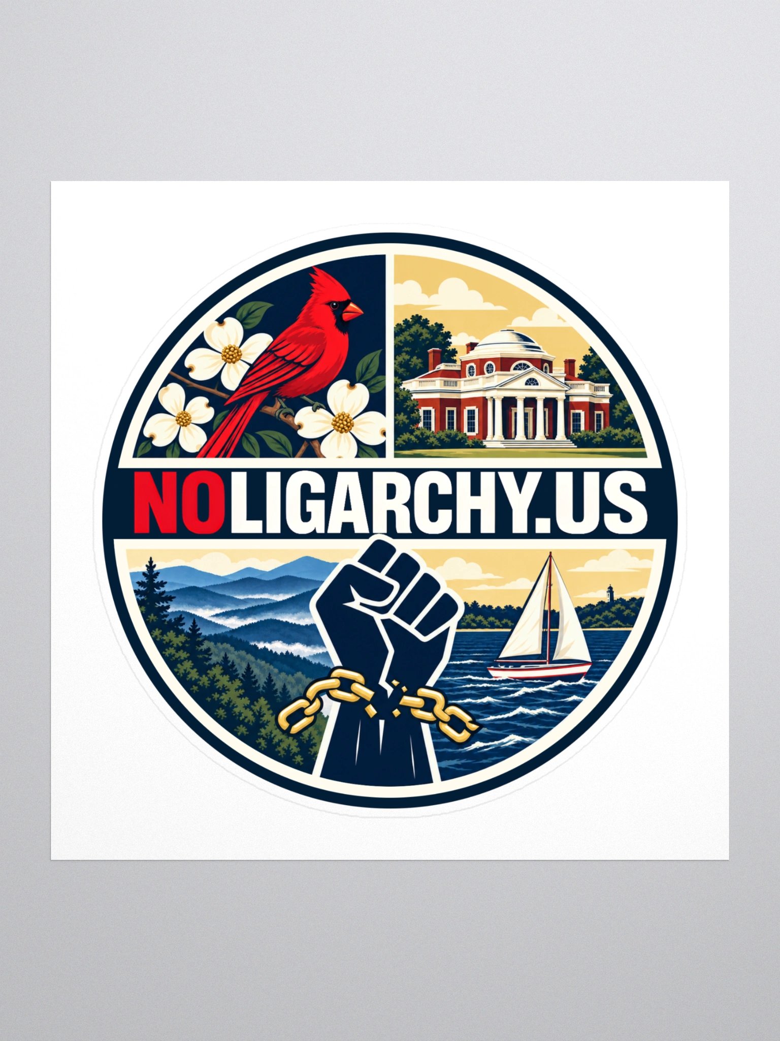Virginia NOLIGARCHY.US sticker product image (1)