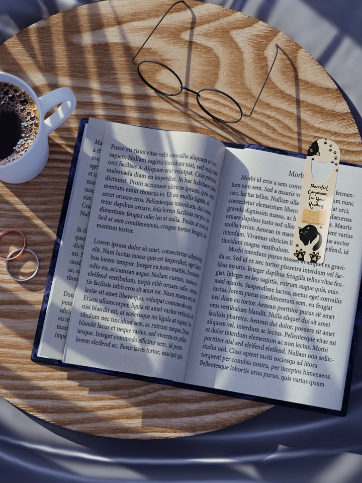 “Purrrfect Companion for Your Reading” Black Cats Metal Bookmark product image (2)