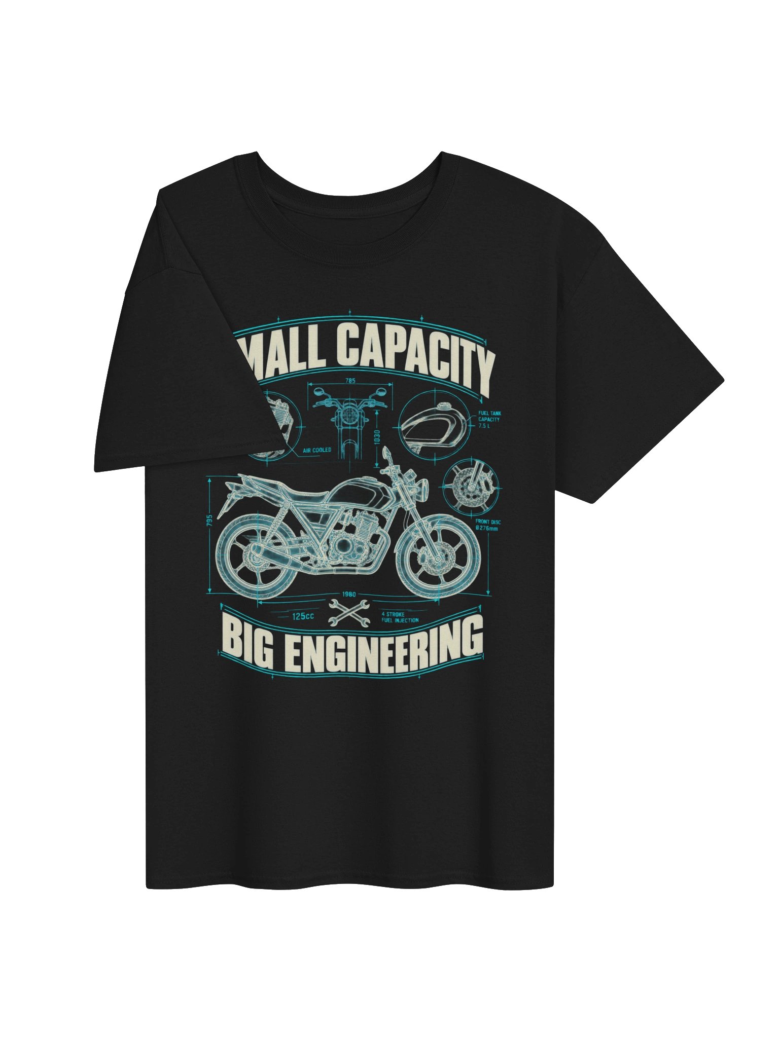 Small Capacity, Big Engineering – 125cc Motorcycle T-Shirt product image (3)