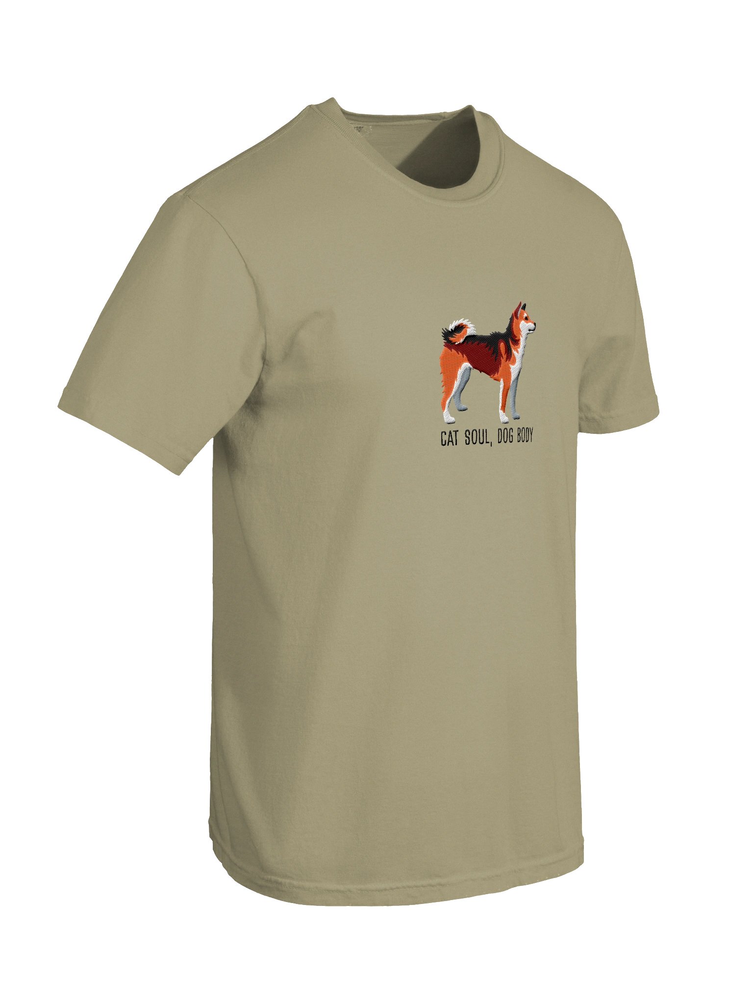 Cat Soul, Dog Body T-Shirt(Embroidered) of a Shiba Inu(Sesame) product image (11)