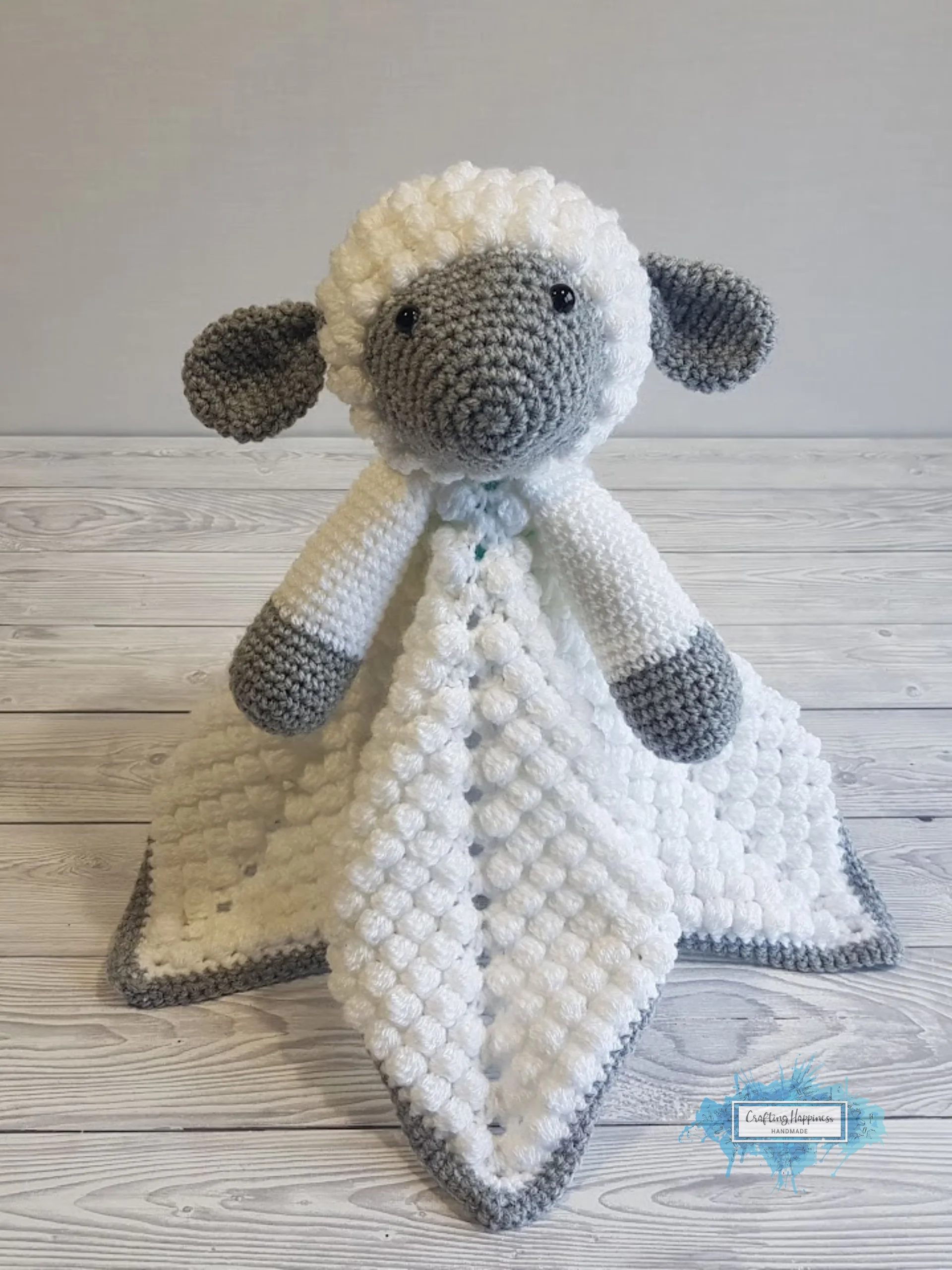 Crochet Lamb Lovey Pattern Baby Comforter Blanket (PDF Pattern) Crafting Happiness product image (1)