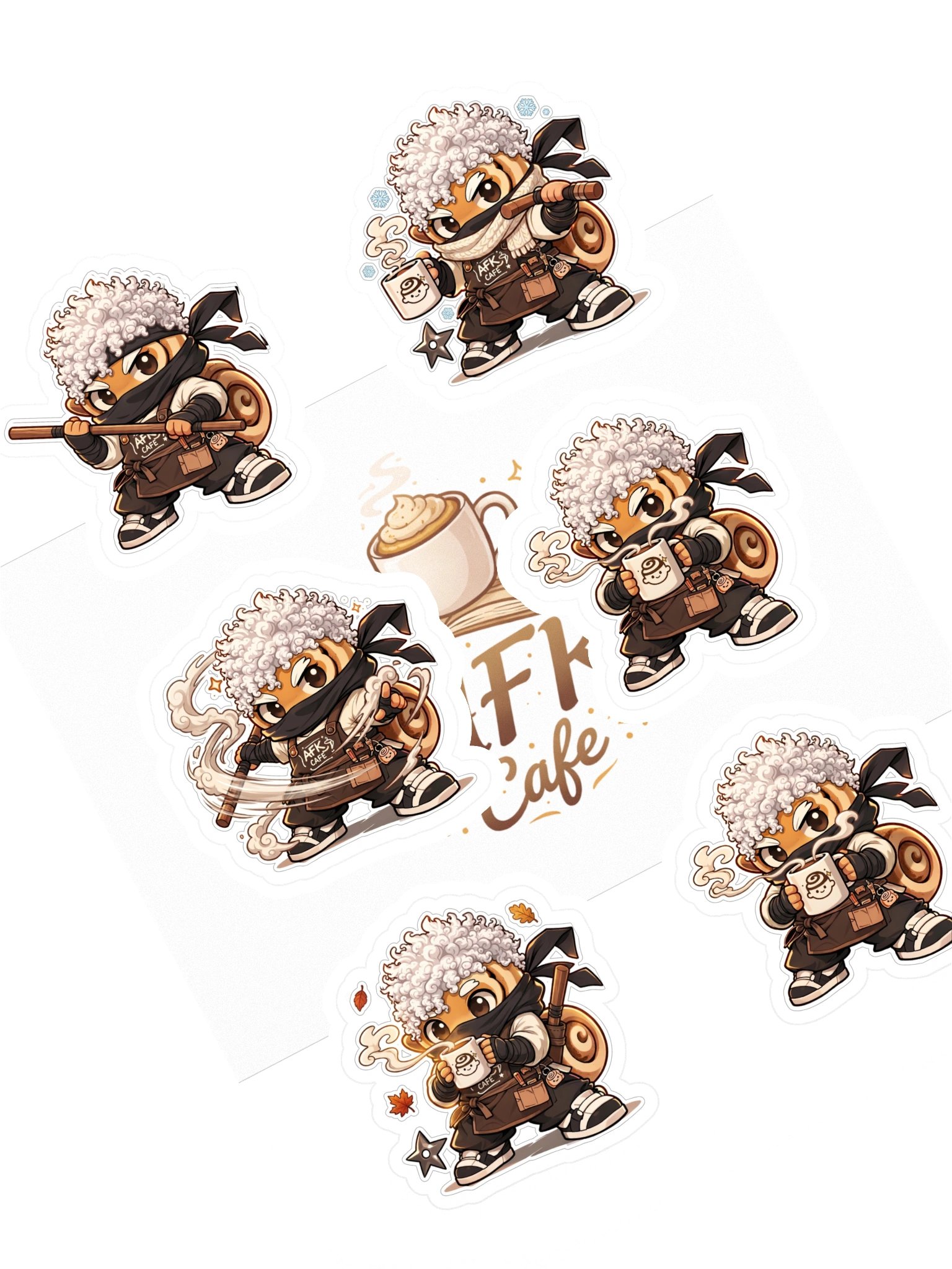 AFK Cafe | Cinnobi Sticker Sheet 🥷☕ product image (1)