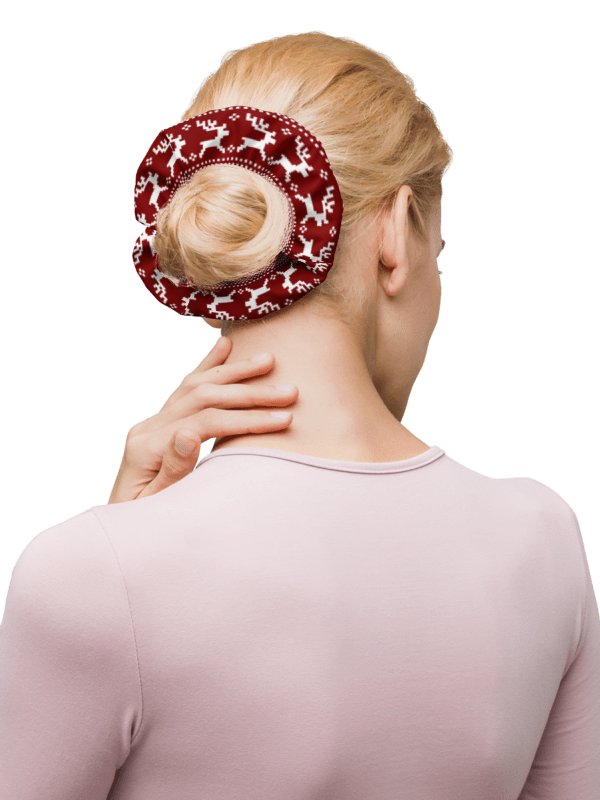 Winterberry Red Reindeer Scrunchie with Bow product image (2)