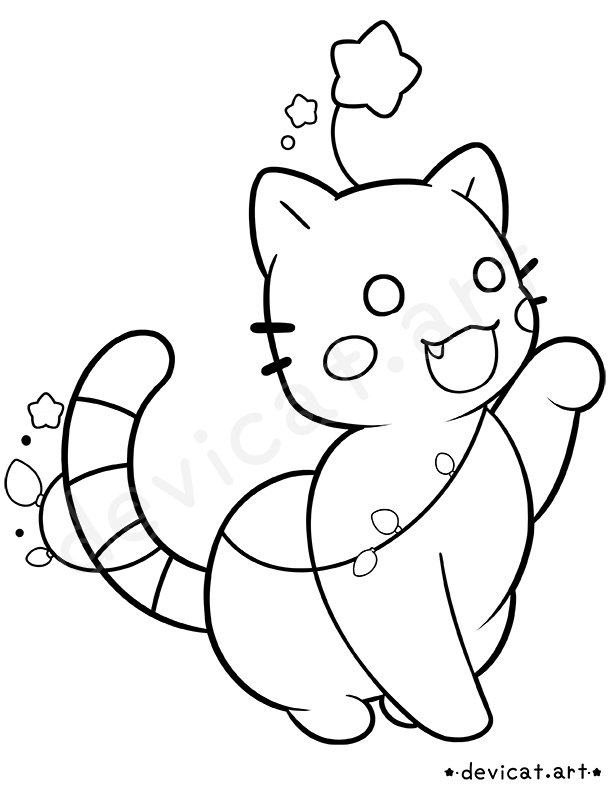 CandiCat Star Lights 2024 Coloring Page product image (1)