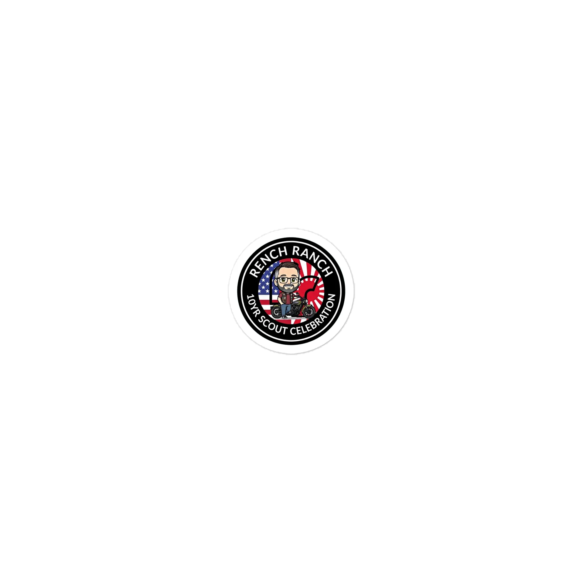 Mike & Indian Scout 10yr Celebration USA & Japan Die-Cut Sticker product image (1)