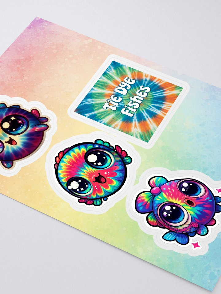 Tie Dye Fishes Sticker Sheet product image (2)
