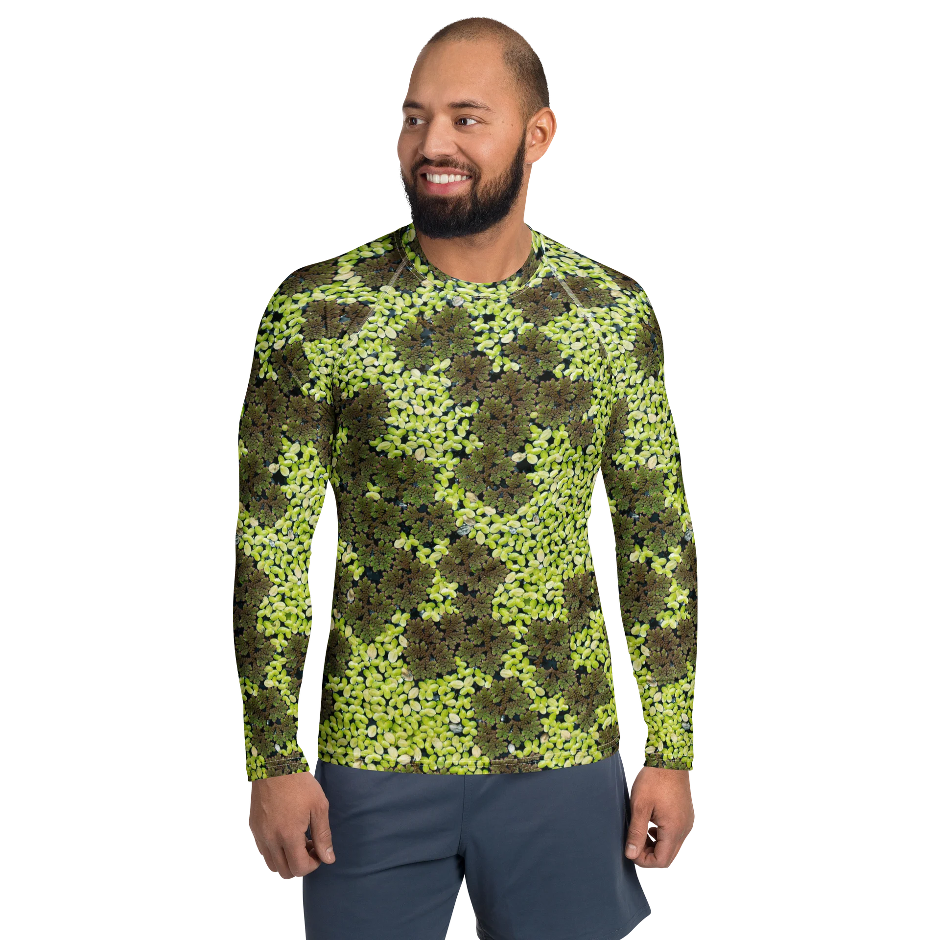Verdant Life Light All-Over Print Men's Botanical Long Sleeve Rash Guard product image (1)