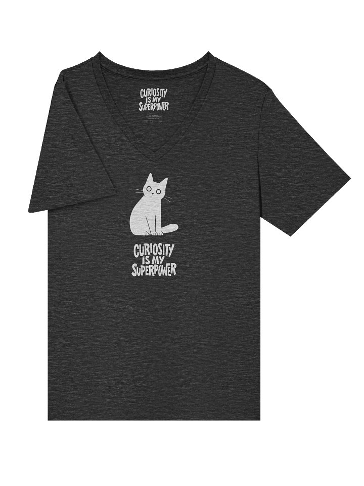 Curiosity Is My Superpower Cat V-Neck T-Shirt product image (2)