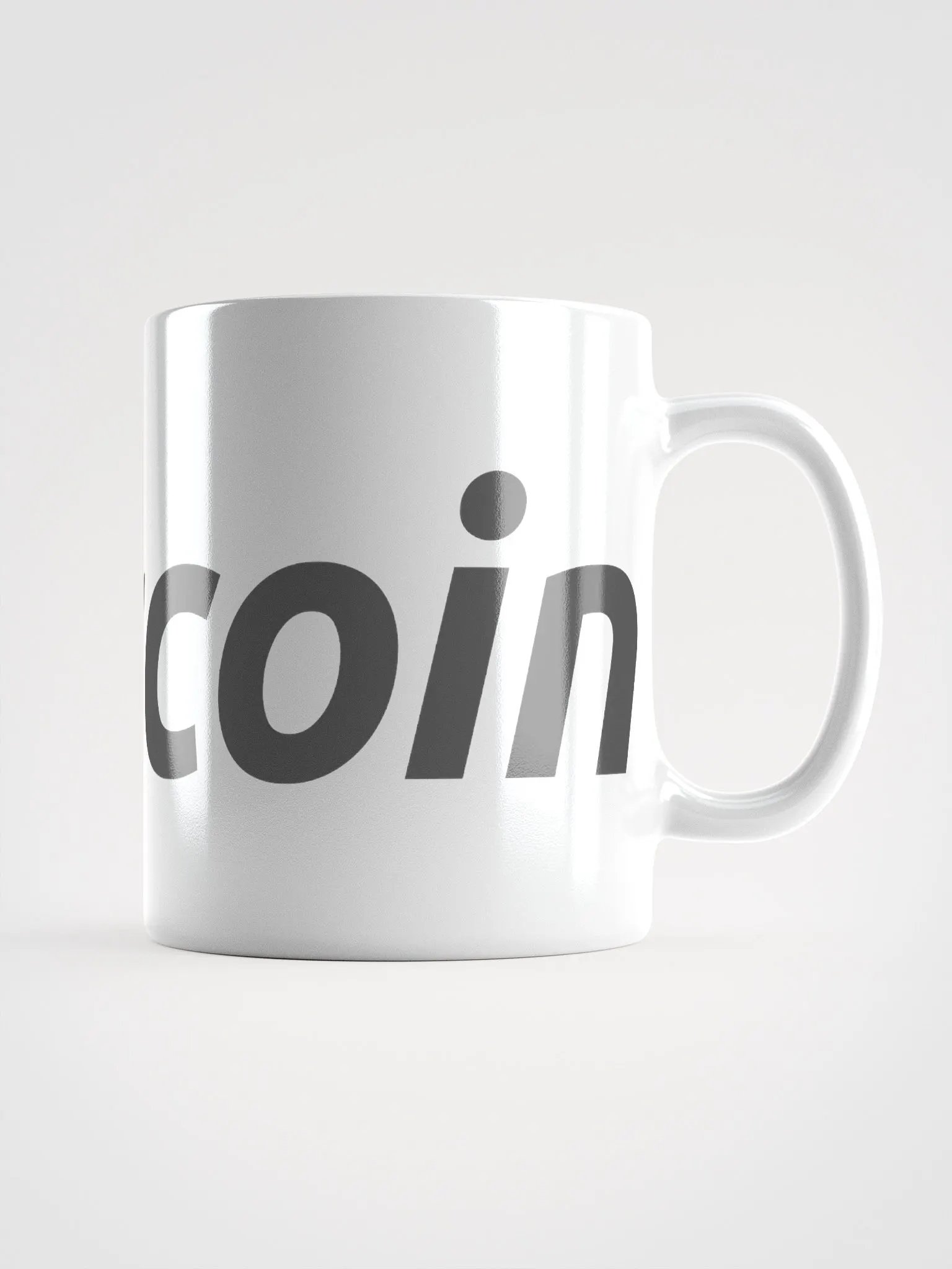 Bitcoin Logo White Glossy Mug product image (3)