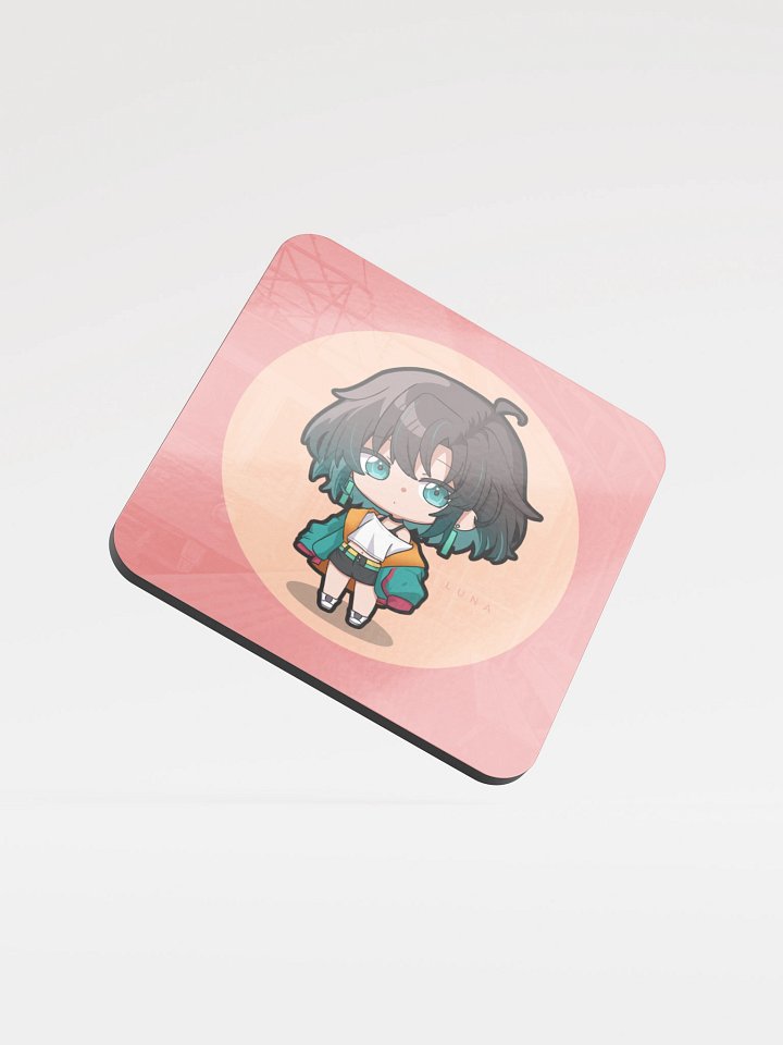 Luna Chibi Glossed Cork Coaster product image (1)
