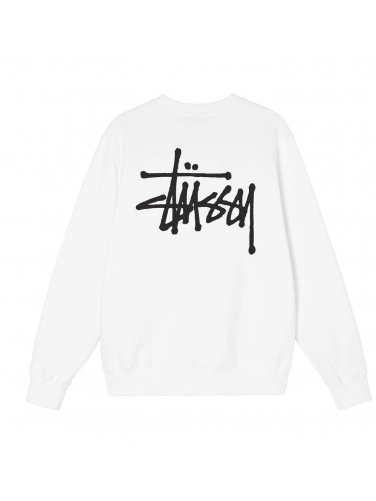 BASIC WHITE STUSSY CREW PIGMENT DYED product image (1)
