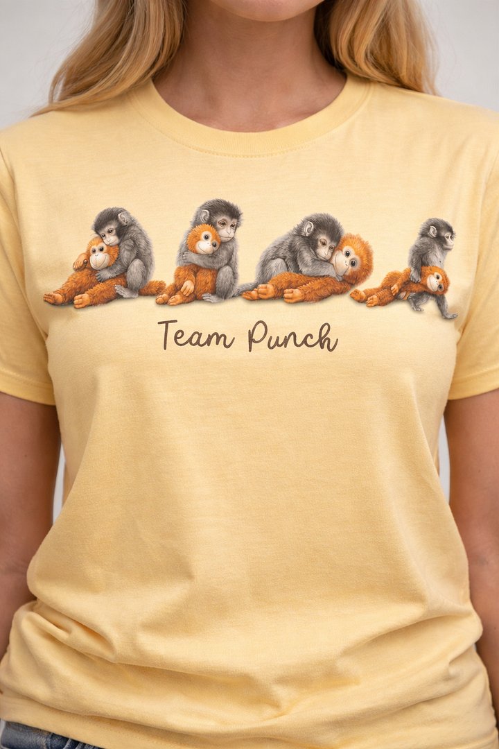 Team Punch Baby Monkey Hug Shirt - Cute Mother's Day Animal Gift Tee product image (1)