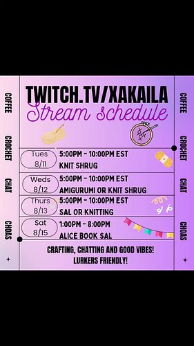 It's going to be a craft filled week! Come join me over on Twitch and see what I get up to.