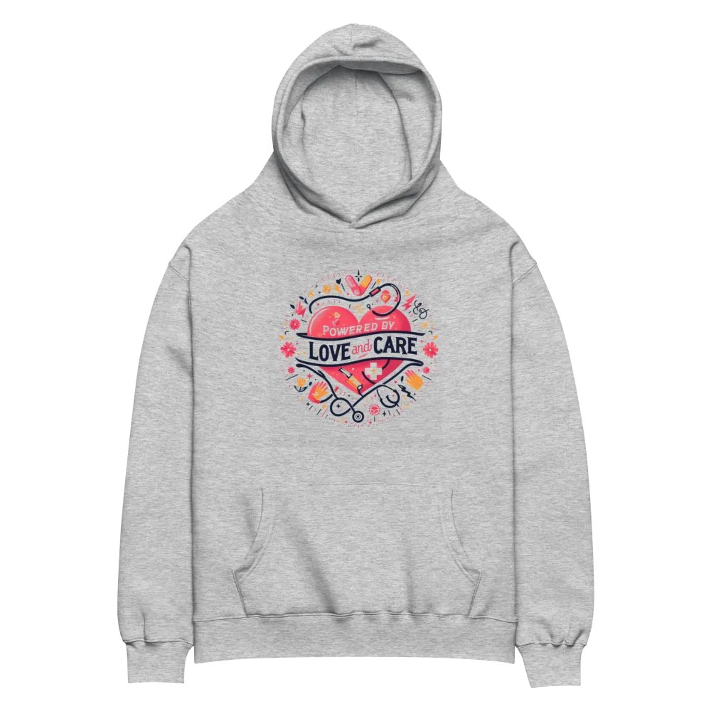 love and care heart shape design hoodie product image (22)