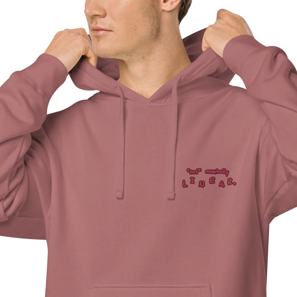 *not* mentally linear (L.C. rose design) embroidered pigment hoodie product image (7)