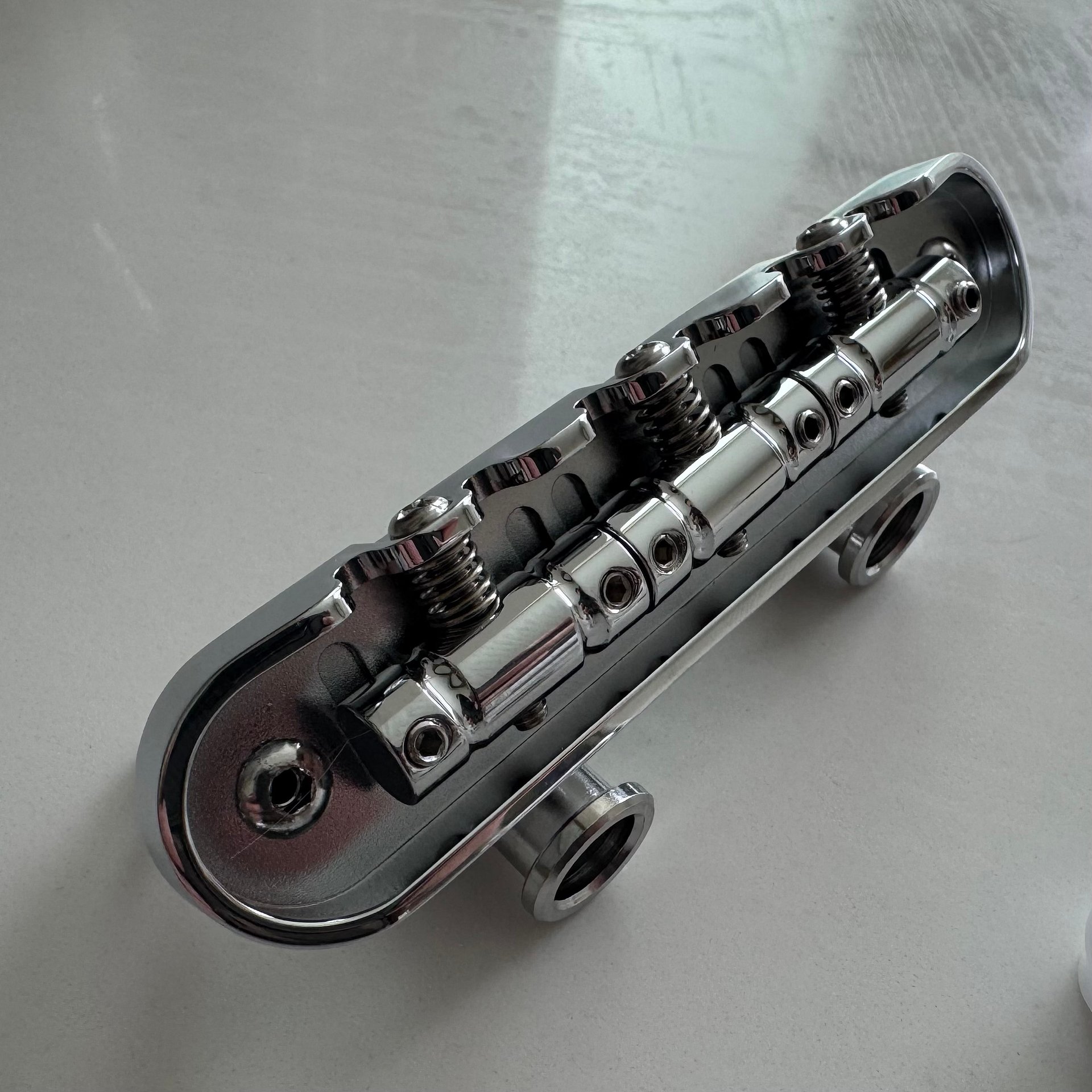 “The Overpass” Chrome Plated Brass Block Bridge with Chrome Plated Saddles product image (1)