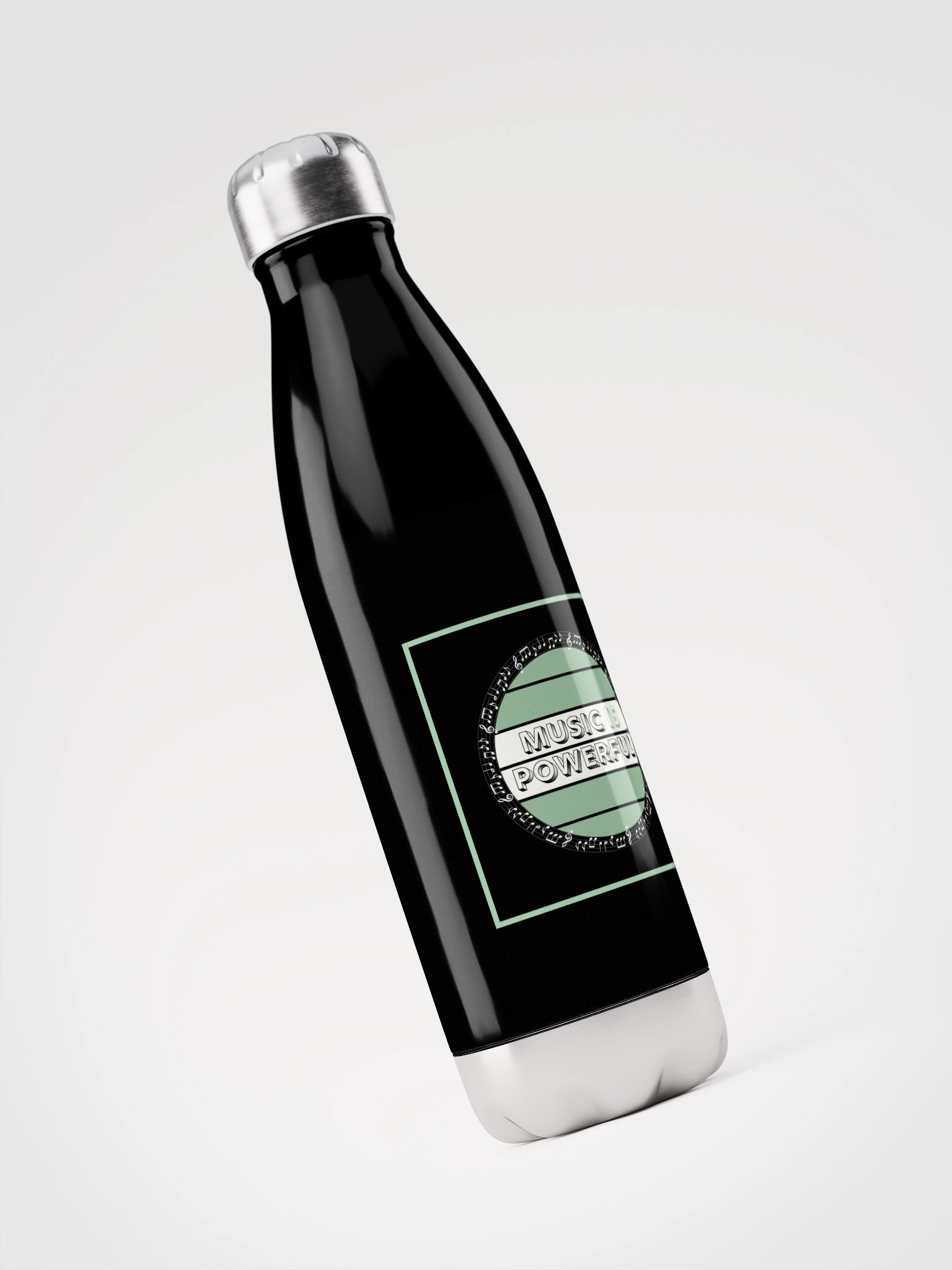 MUSIC IS POWERFUL Steel Water Bottle product image (3)