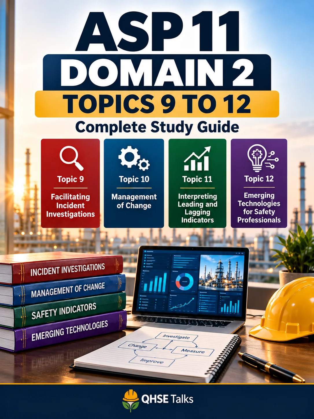 ASP 11 Domain 2 Topics 9–12: Complete Study Guide | Incident Investigations, Management of Change, Safety Performance Indicators & Emerging Technologies product image (1)