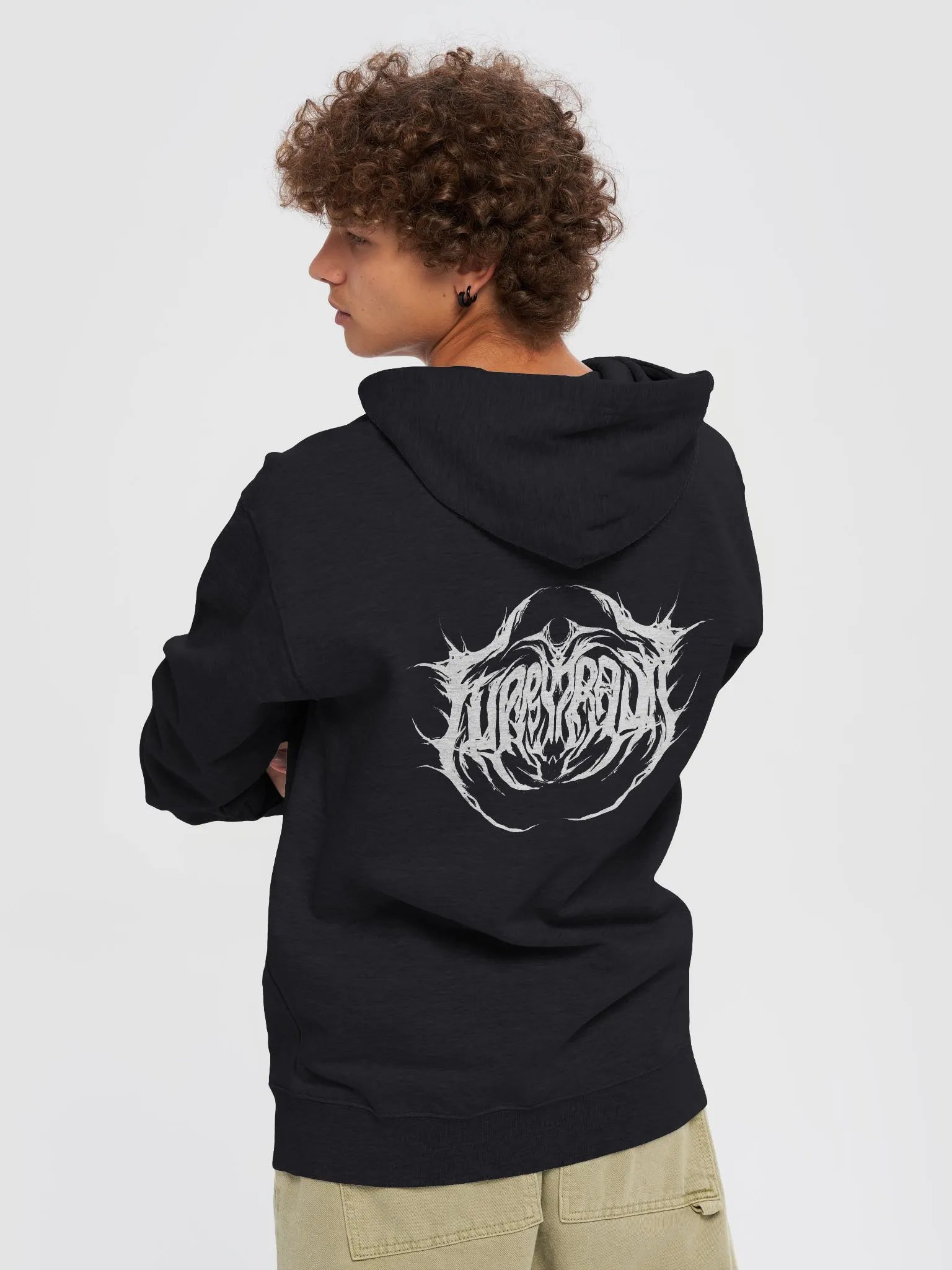 Furry Trash Metal Logo Zip-Up Hoodie - with back print product image (1)