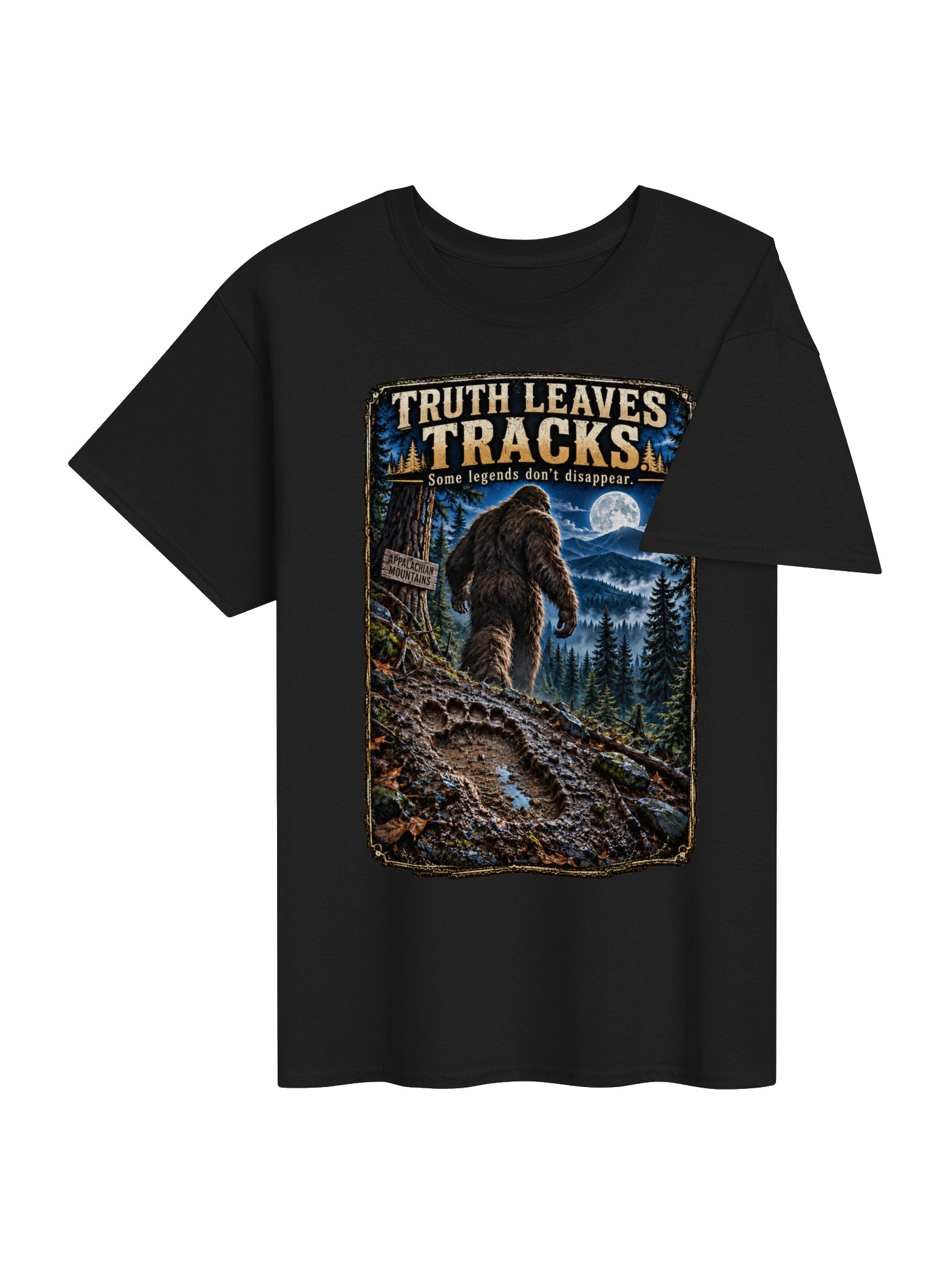 Truth Leaves Tracks Bigfoot T-Shirt – Sasquatch Footprint Wilderness Tee product image (116)