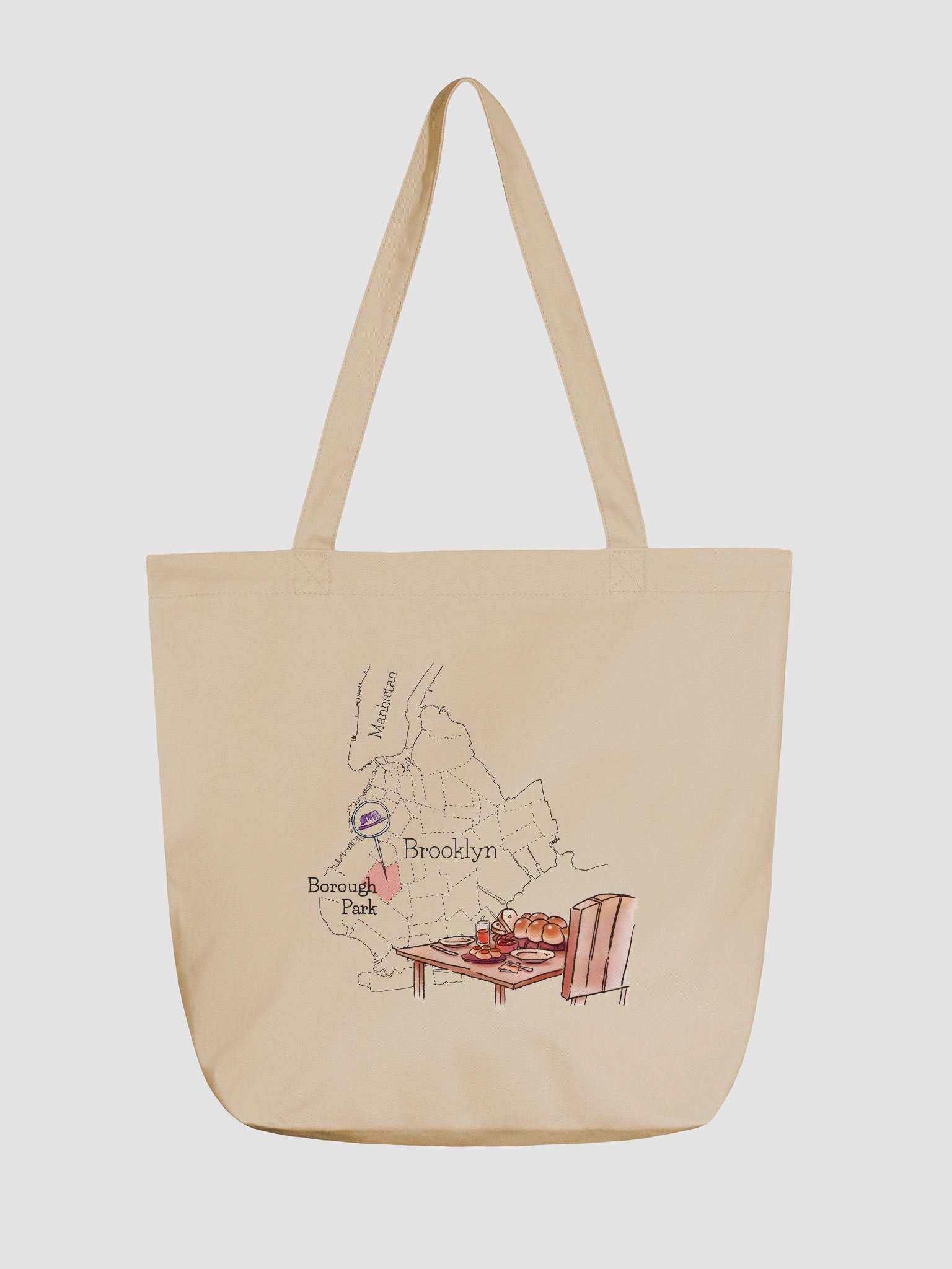 Borough Park on the map, tote product image (1)