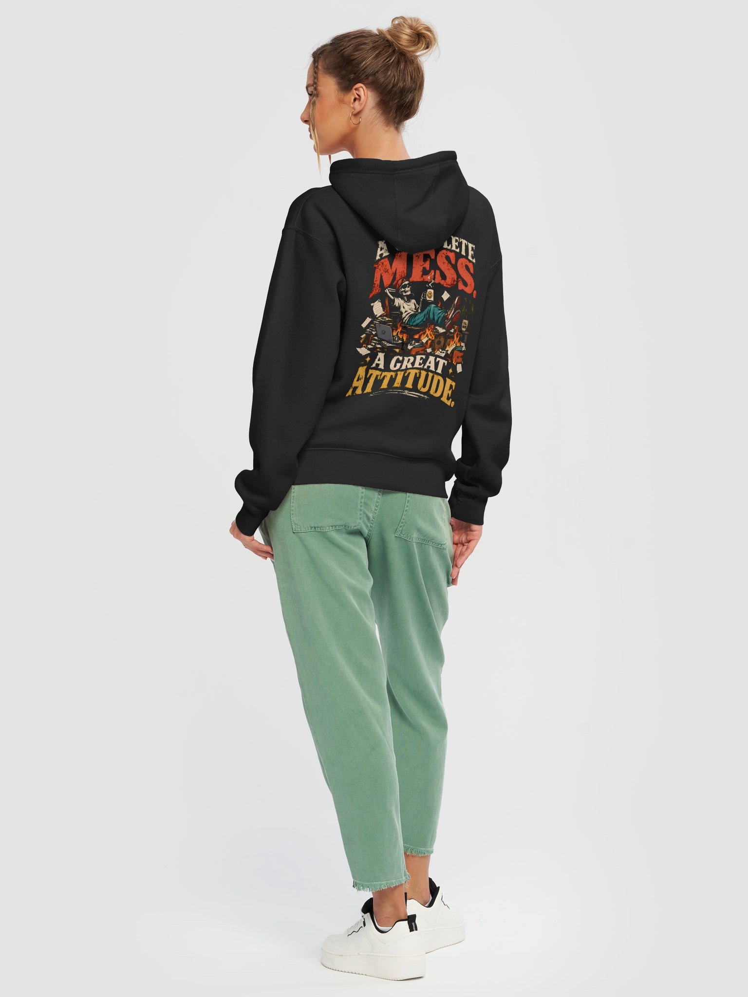A Complete Mess, A Great Attitude” Funny Office Hoodie – Sarcastic Work Gift product image (6)