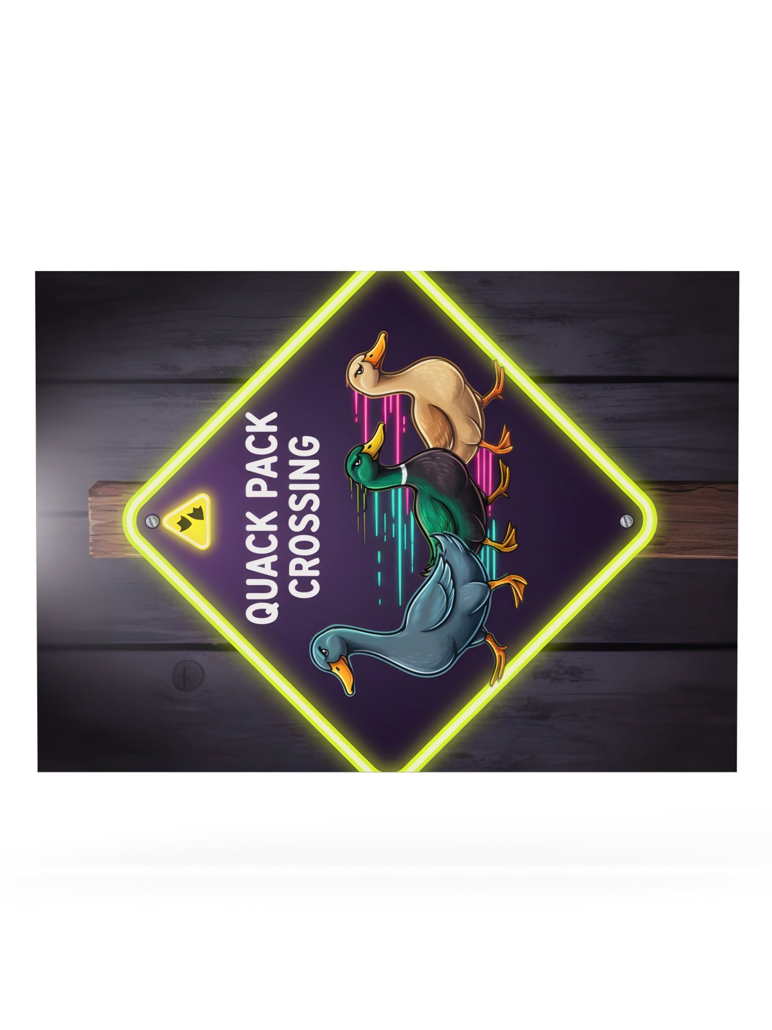 Quack Pack Crossing Neon-Look Sign Art Poster product image (31)