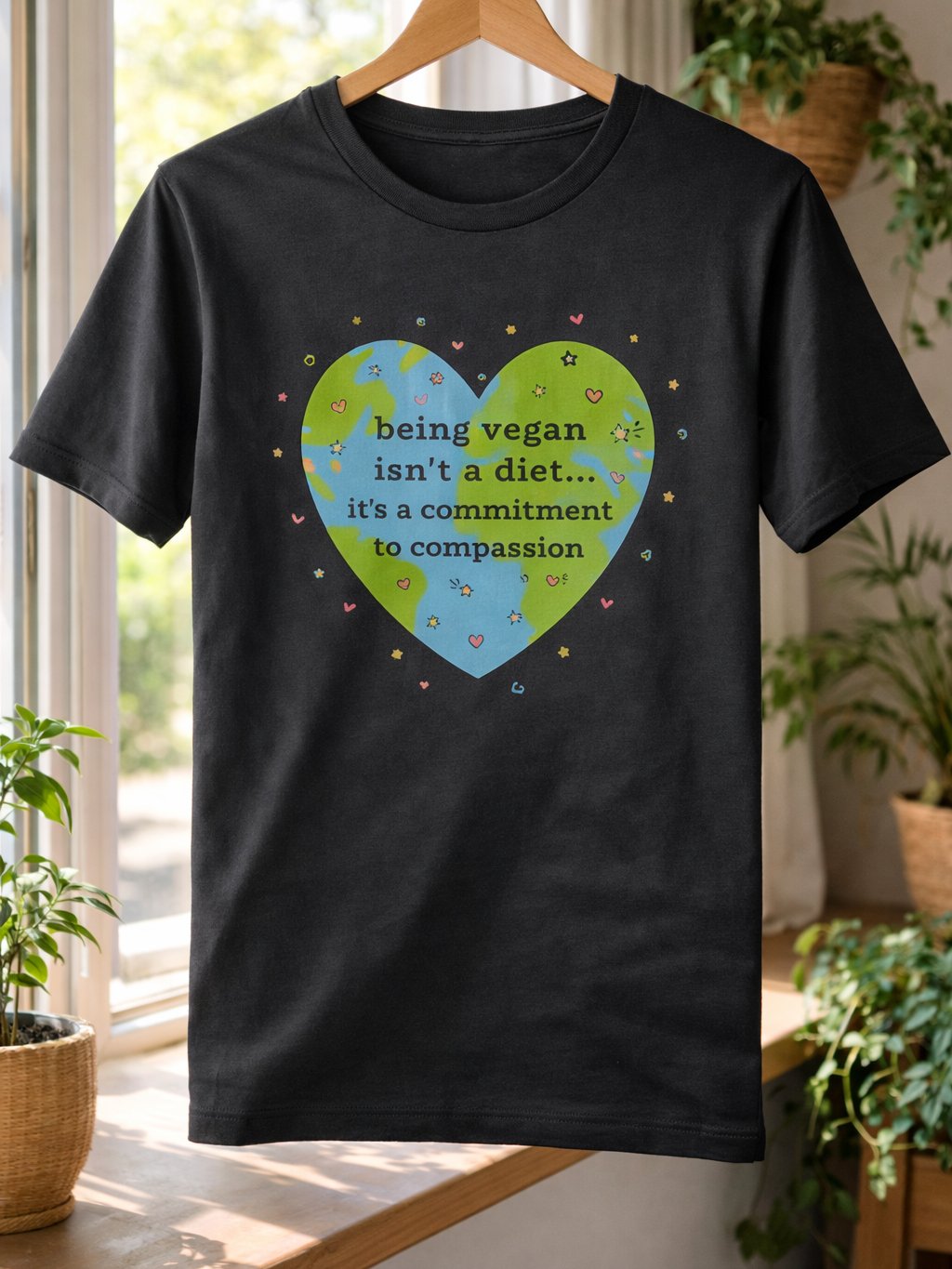 “Being Vegan Isn’t a Diet” Unisex Black T-Shirt product image (1)