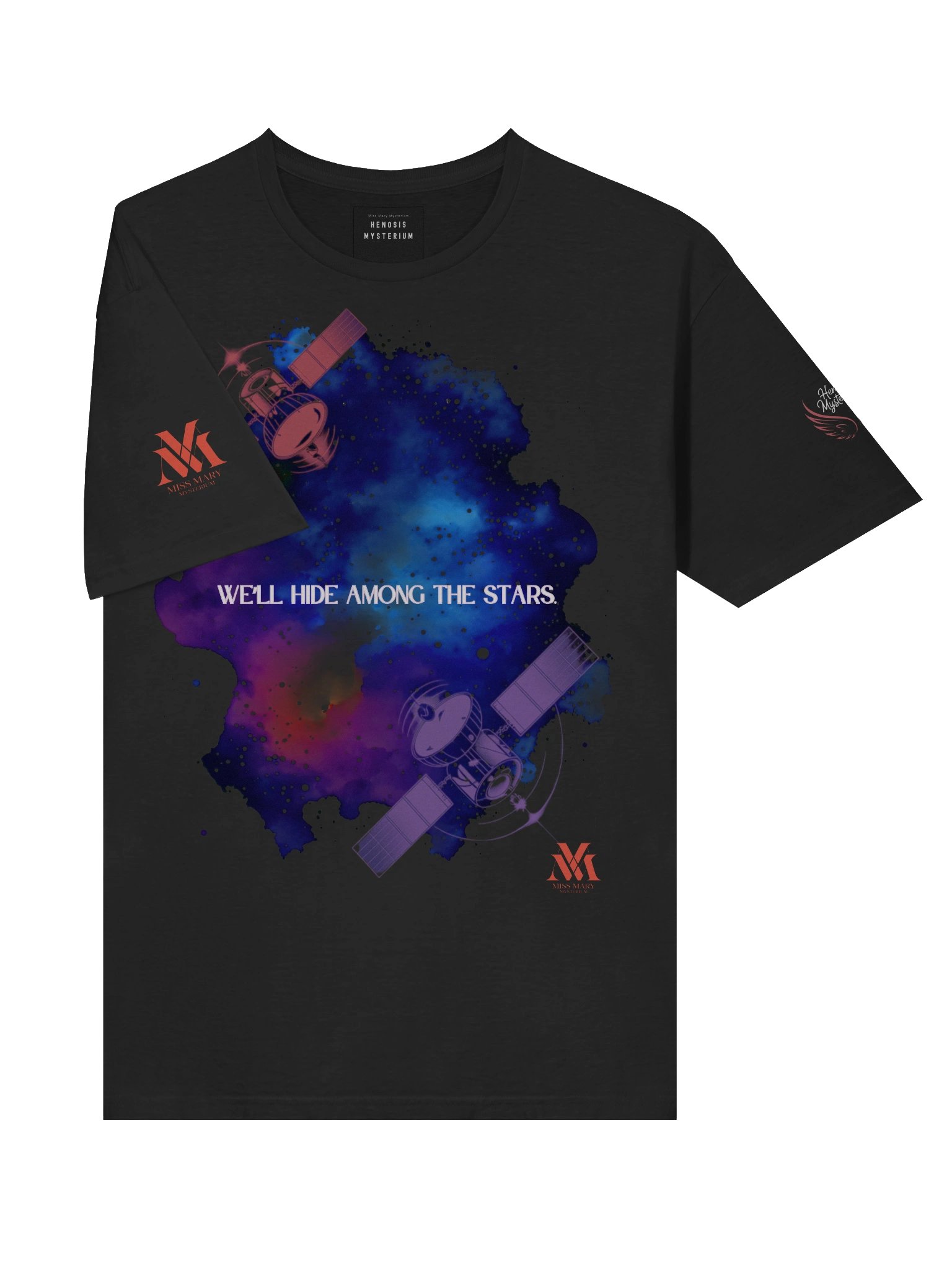 “We’ll Hide Among The Stars” Satellites T‑Shirt – Miss Mary Mysterium Communion Lyric Tee product image (5)
