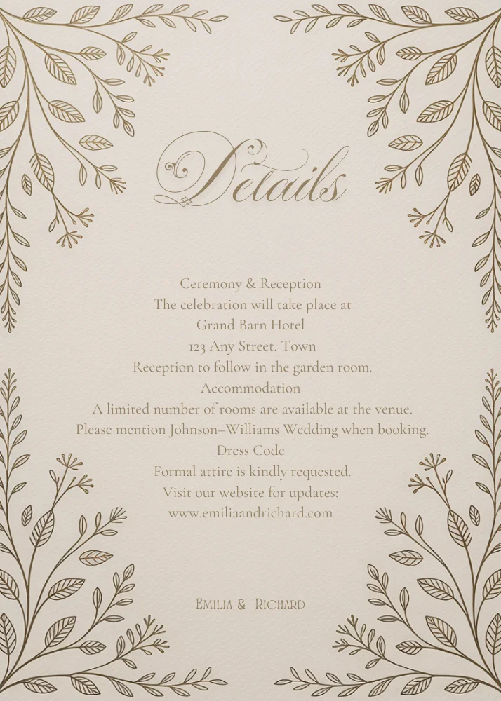 Editable Vintage Wedding Invitations | Edit in Canva | Instant Download Template | Beige Gold product image (5)