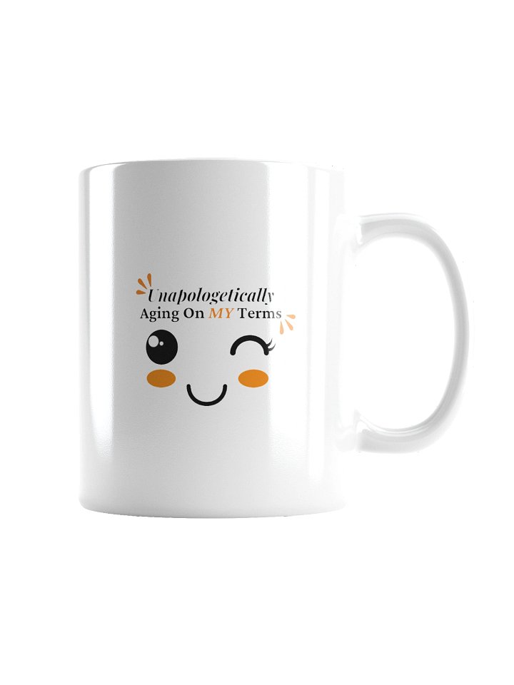 Unapologetically Aging On My Terms - Playful Winky Lash Face Mug (White) product image (5)