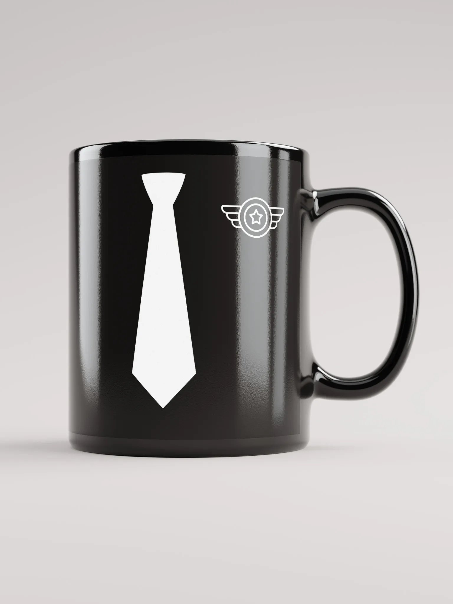 Captain’s Coffee – Glossy Black Mug product image (2)