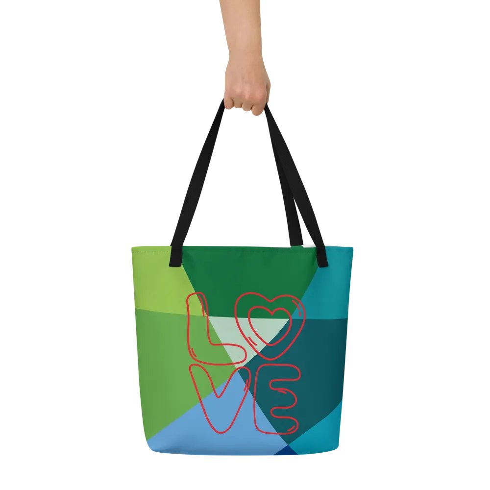 “Love” Multi-color Geometric Tote Bag product image (6)