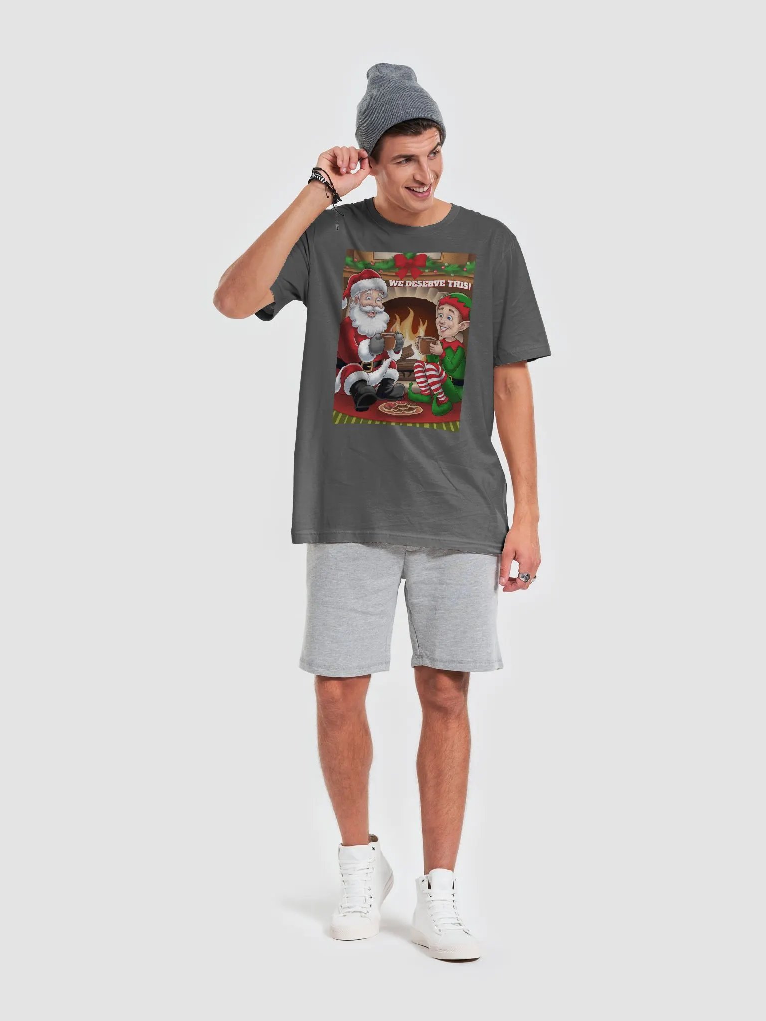 We Deserve This! Santa Claus and An Elf Taking a Break product image (34)