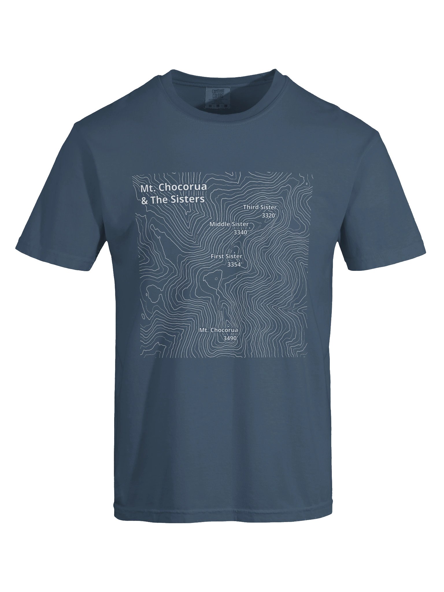 Topographic Mount Chocorua + The Sisters, Unisex Short Sleeve Tee product image (9)