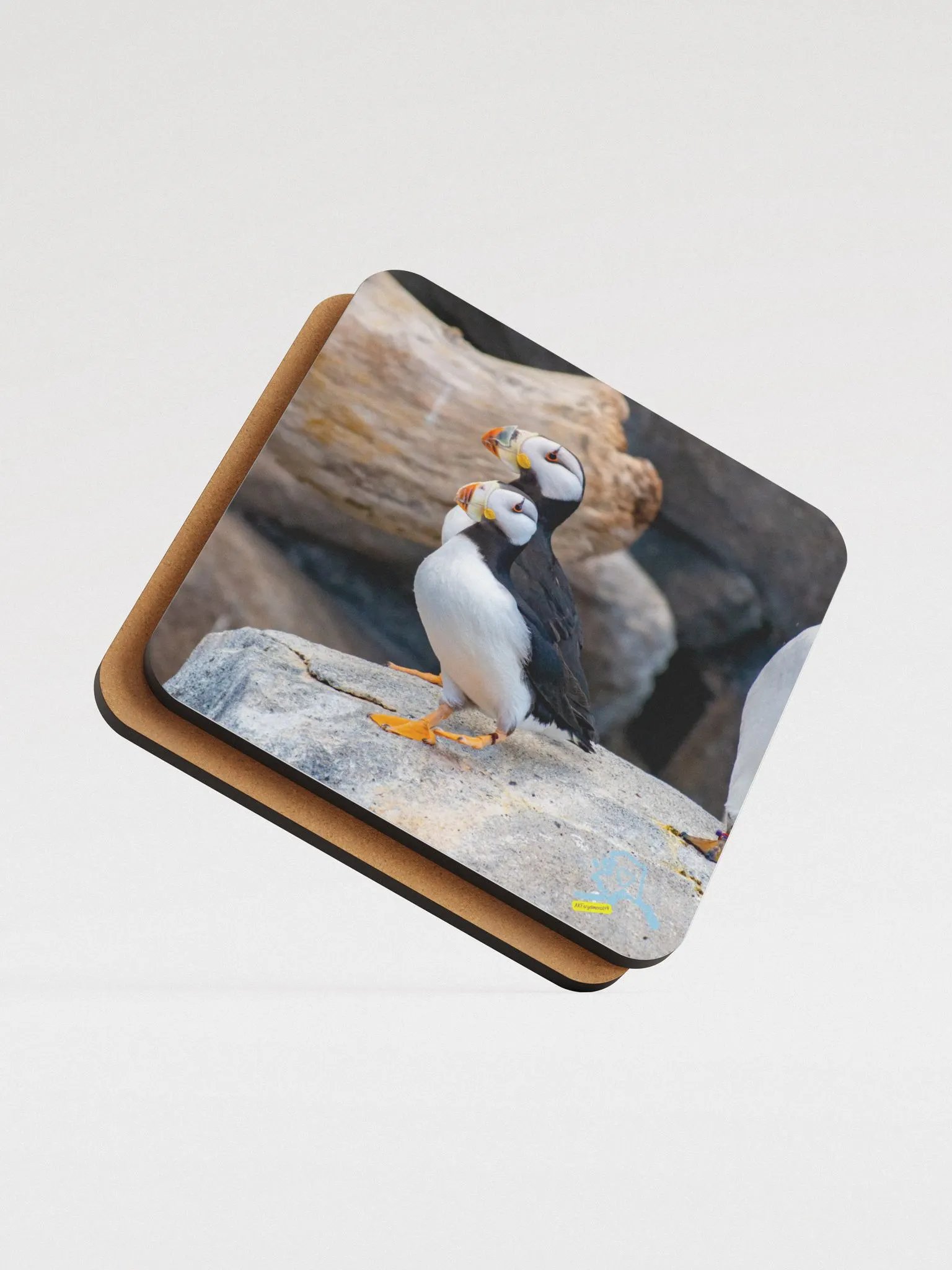 So Puffin Cute Glossed Cork Coasters product image (1)
