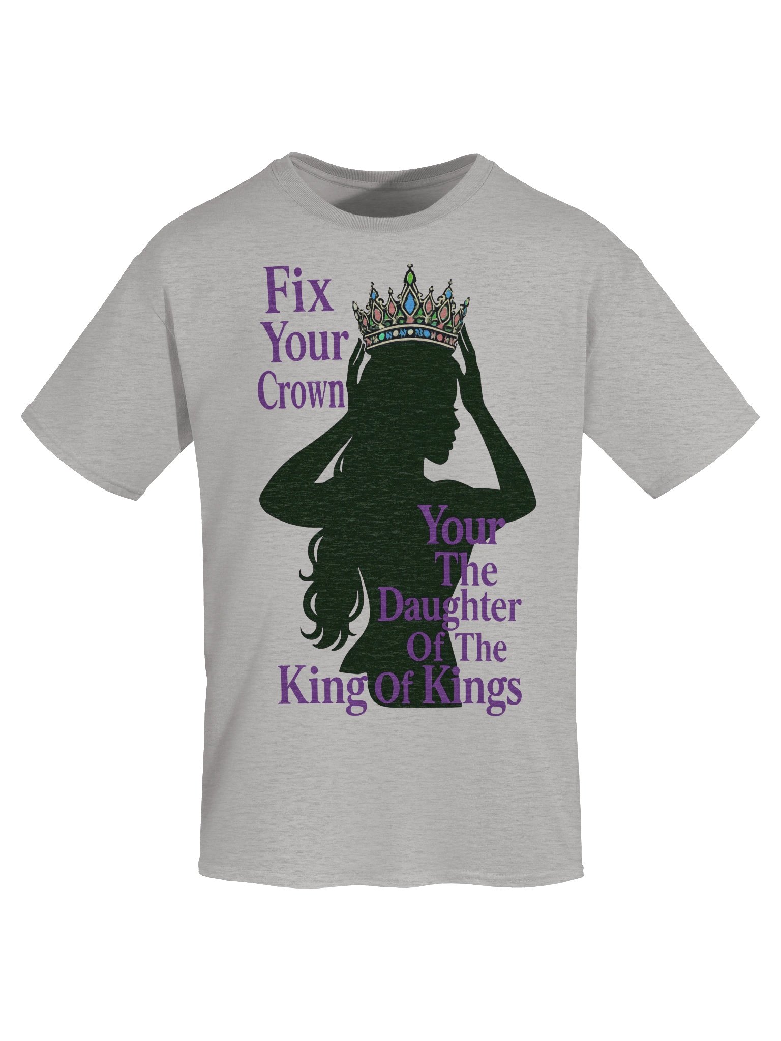 Fix Your Crown Daughter of the King Christian T Shirt for Women Faith Based Apparel Kingdom Identity Shirt product image (7)