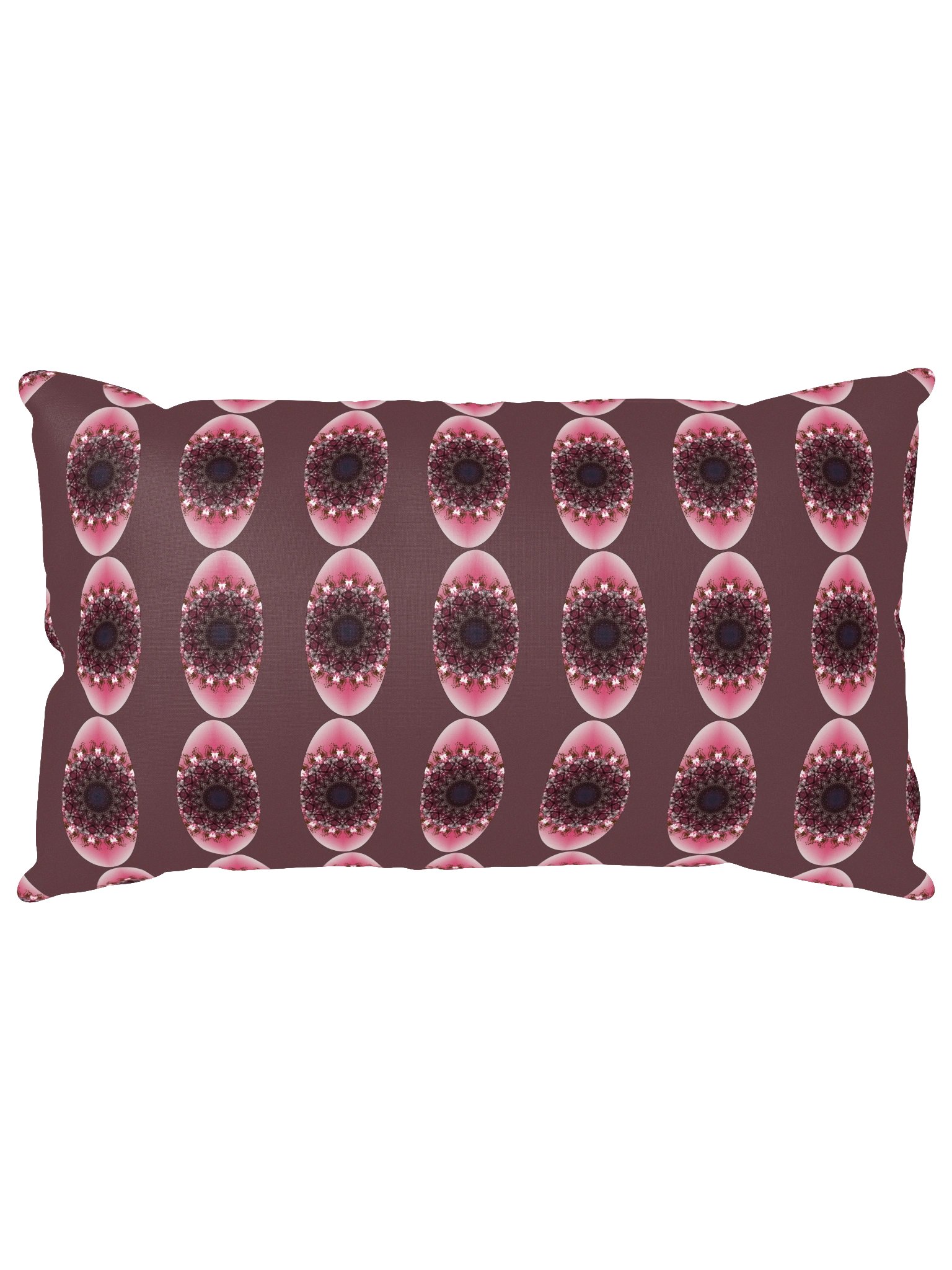 Emberlace Oval – Maroon & Pink Mandala Accent Pillow product image (15)