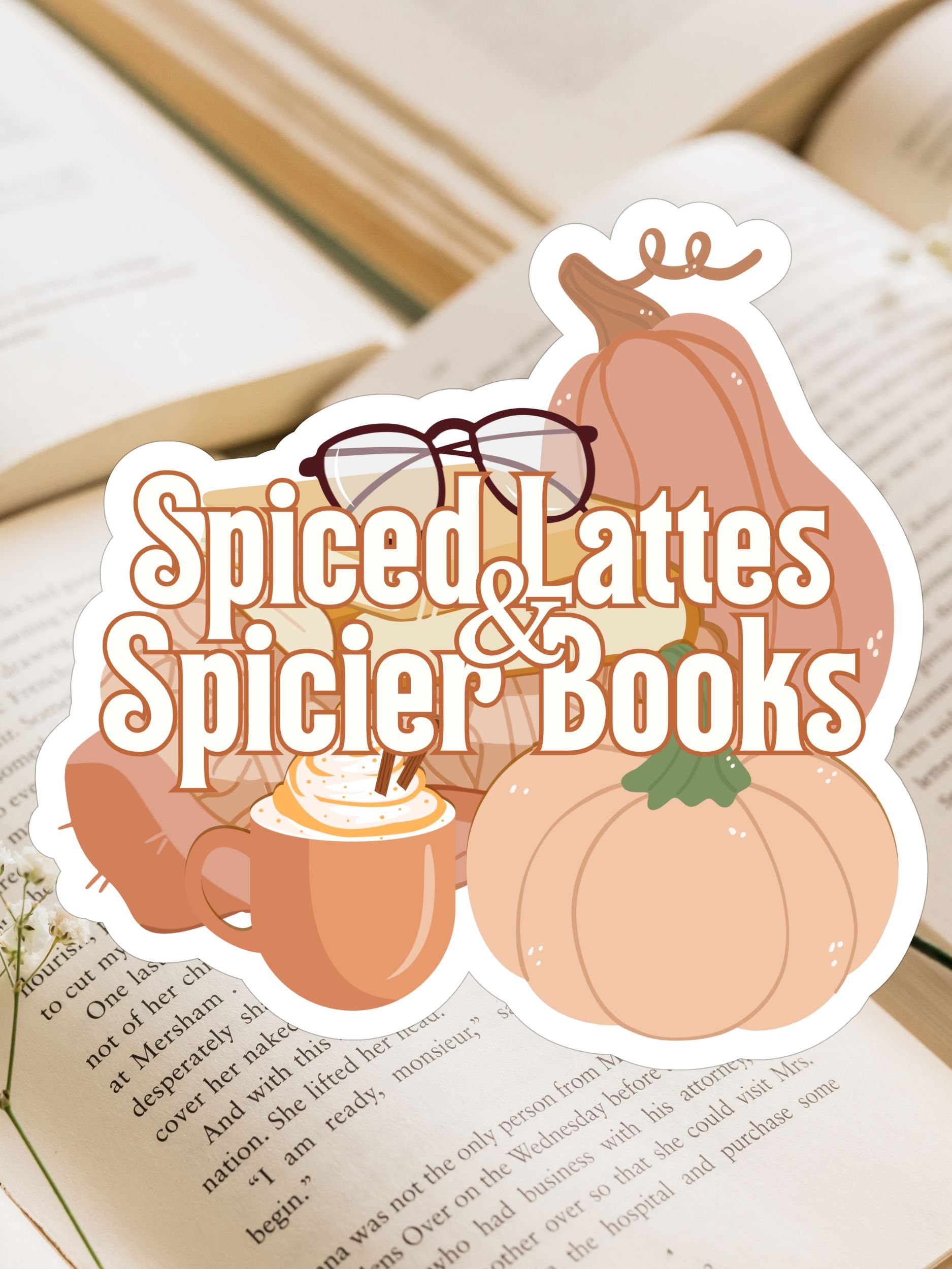 Spiced Lattes & Spicier Books Fall Sticker for Readers product image (1)