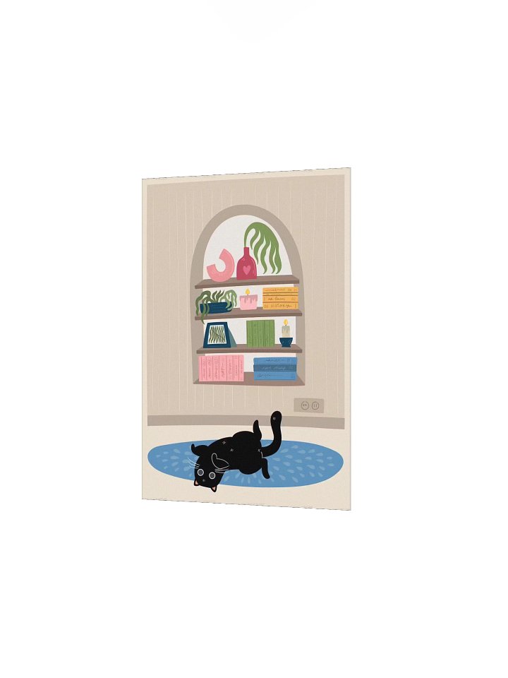 Cozy Black Cat Reading Corner Poster product image (11)