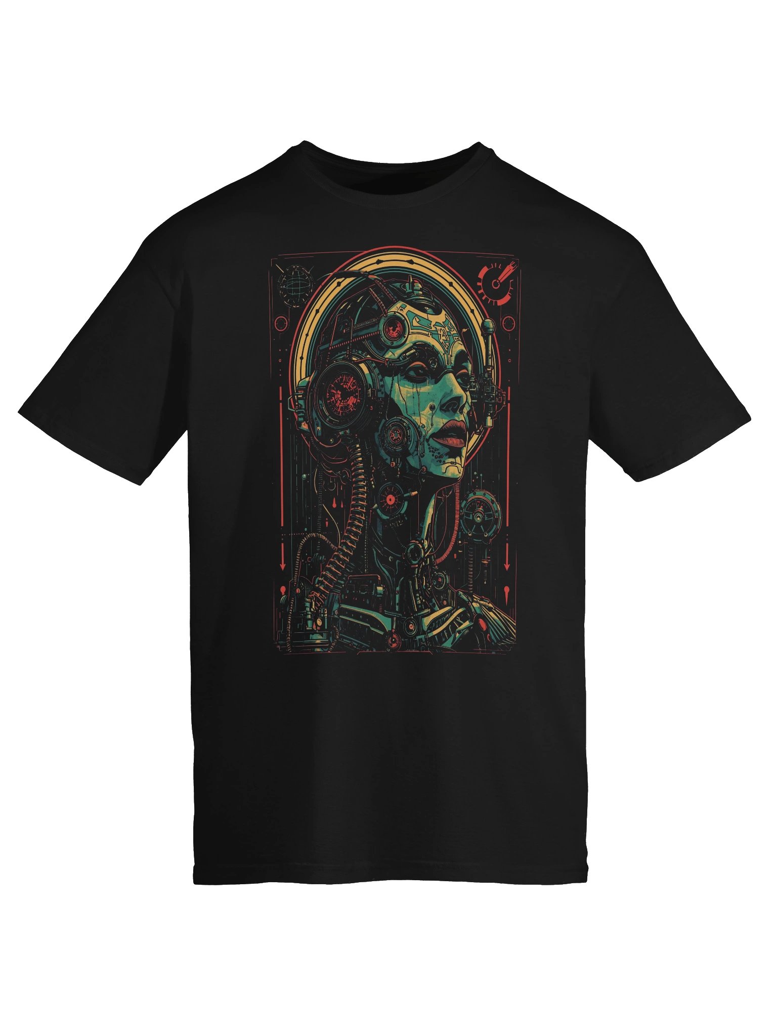 Neon Cybernetic Portrait T-shirt product image (4)
