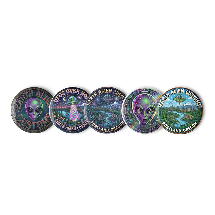 Earth Alien Customs Space Badge Pin Set product image (1)
